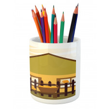 Cartoon House with Garden Pencil Pen Holder