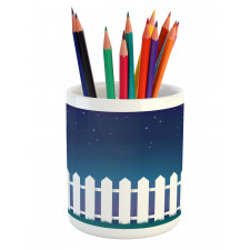 Starry Night with Crescent Pencil Pen Holder