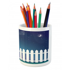 Starry Night with Crescent Pencil Pen Holder