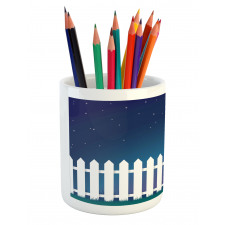 Starry Night with Crescent Pencil Pen Holder