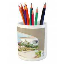 Plants Flowers Sea Panorama Pencil Pen Holder