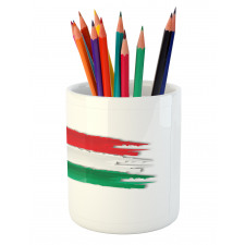 Hungarian Flag Brush Colors Pencil Pen Holder