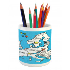 Accurate Map of the Europe Pencil Pen Holder