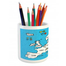 Accurate Map of the Europe Pencil Pen Holder