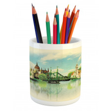 Watercolor Old Budapest Pencil Pen Holder