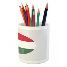 Hungarian Flag Round Symbol Pencil Pen Holder