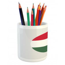 Hungarian Flag Round Symbol Pencil Pen Holder