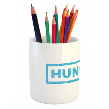 Country Name Stamp Style Pencil Pen Holder