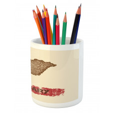 Distress Style Country Map Pencil Pen Holder