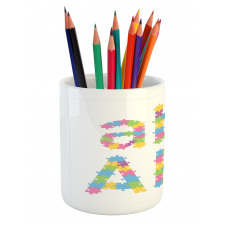 Colorful Jigsaw Letters Pencil Pen Holder