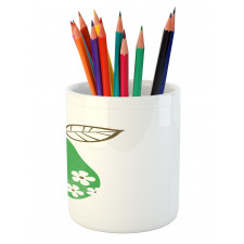 Fruit with Daisy Flower Blooms Pencil Pen Holder