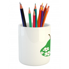 Fruit with Daisy Flower Blooms Pencil Pen Holder