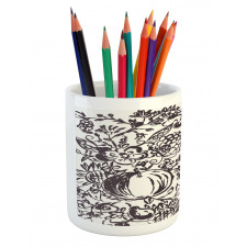 Drawn Sketch of Fruits Pencil Pen Holder