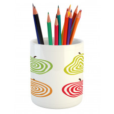 Apples Pear and Orange Line Pencil Pen Holder