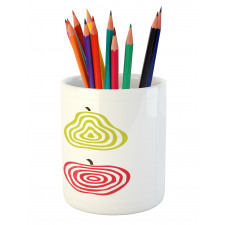 Apples Pear and Orange Line Pencil Pen Holder