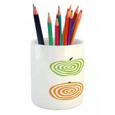 Apples Pear and Orange Line Pencil Pen Holder