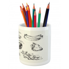 Retro Banana Strawberry Plum Pencil Pen Holder