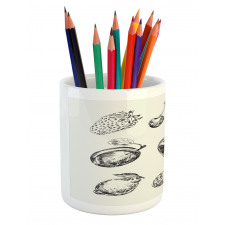 Retro Banana Strawberry Plum Pencil Pen Holder