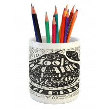 Retro Organic Food Graphic Pencil Pen Holder