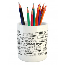 Doodle Camera Film Poeple Pencil Pen Holder