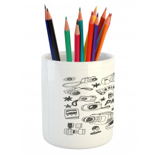 Doodle Camera Film Poeple Pencil Pen Holder