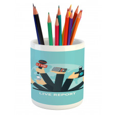 News Time Live Reporters Pencil Pen Holder