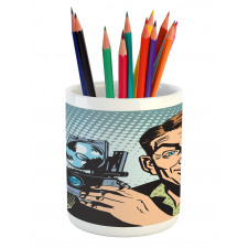 Comic Strip Photographer Pencil Pen Holder