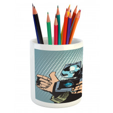 Comic Strip Photographer Pencil Pen Holder