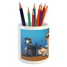 Press Journalist Pop Art Pencil Pen Holder