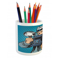 Comic Photographer Man Pencil Pen Holder