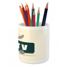 News Media Media Truck Pencil Pen Holder