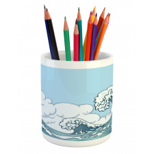 Tsunami Wave Scene Pencil Pen Holder