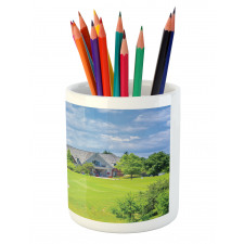 Scenic Countryside Golf Field Pencil Pen Holder