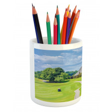 Scenic Countryside Golf Field Pencil Pen Holder