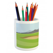 Teeing Box and Flag Golf Field Pencil Pen Holder