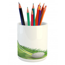 Tee Box with Flag Abstract Pencil Pen Holder