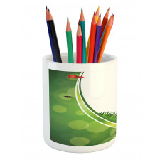 Tee Box with Flag Abstract Pencil Pen Holder