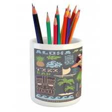 Tribal Aloha Retro Folks Pencil Pen Holder