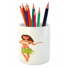 Exotic Floral Costumes Pencil Pen Holder