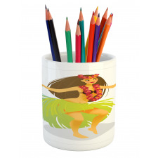 Woman on a Beach Aloha Pencil Pen Holder