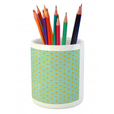 Summer Time Exotic Scene Pencil Pen Holder