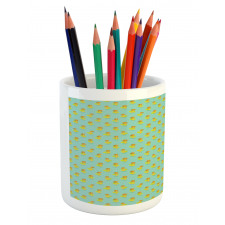 Summer Time Exotic Scene Pencil Pen Holder