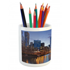 Chicago Riverside at Night Pencil Pen Holder