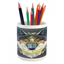 Wolf Coyote Portrait Art Pencil Pen Holder