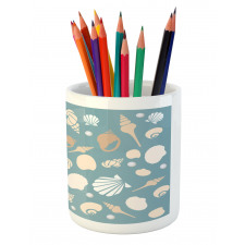 Various Aquatic Seashells Pencil Pen Holder