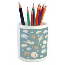 Various Aquatic Seashells Pencil Pen Holder