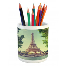 Eiffel Tower Seine River Pencil Pen Holder