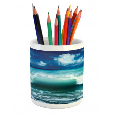 Caribbean Seascape Waves Pencil Pen Holder