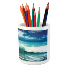 Caribbean Seascape Waves Pencil Pen Holder