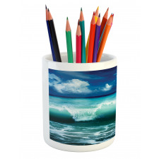 Caribbean Seascape Waves Pencil Pen Holder